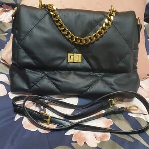 Black Quilted Crossbody Bag
